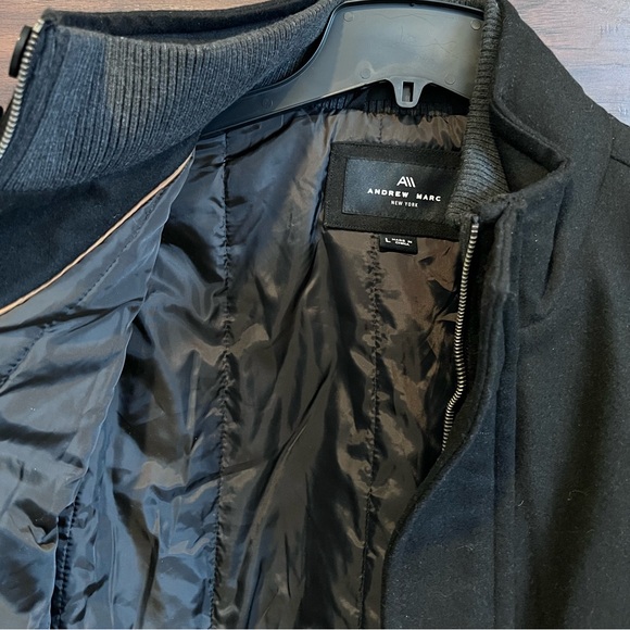 Andrew Marc Men's Black Wool Blent Car Coat - Picture 8 of 16